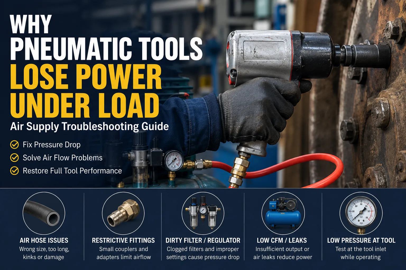 Why Pneumatic Tools Lose Power Under Load Air Supply Troubleshooting Guide
