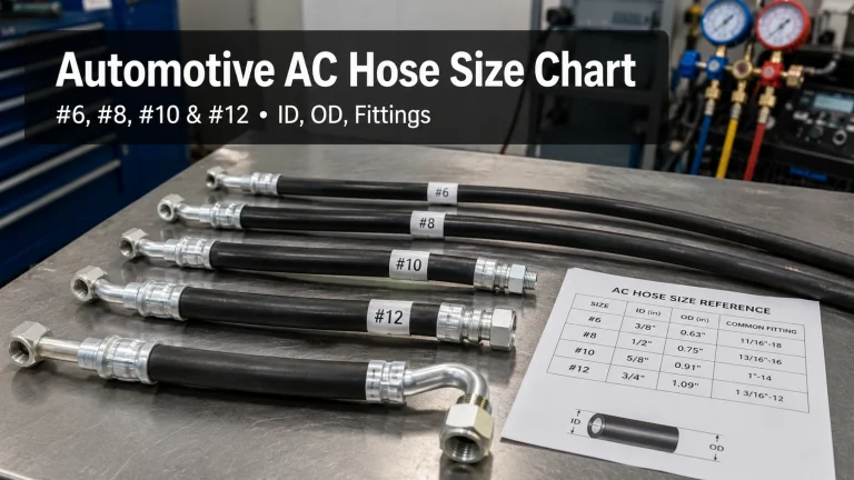 Automotive AC Hose Size Chart #6, #8, #10 and #12 ID, OD, Fittings, and SAE J2064 Checks